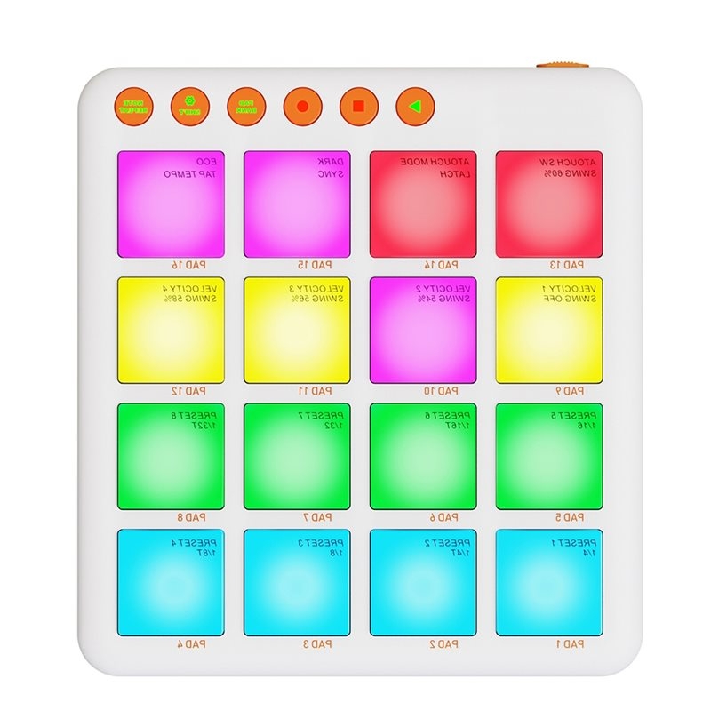 Midi Controller Pad - NEWABKG MIDIパッドコントローラー。ワイヤレスMIDIパッドコントローラー。音楽制作に最適な、持ち運び可能なバッテリー駆動式。