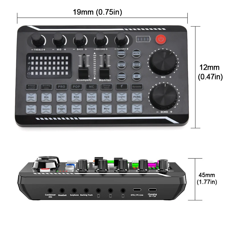 F998 サウンドカード、マイク、サウンドミキサー、オーディ - Audio Music Dj のレビューと価格