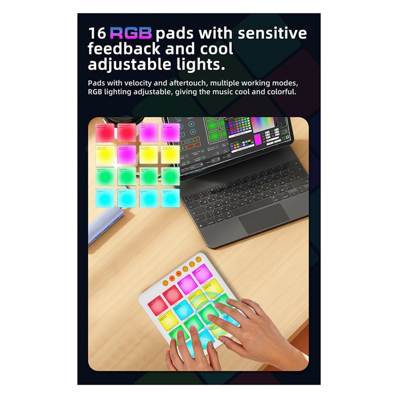 NEWABKG MIDIパッドコントローラー。ワイヤレスMI - Midi Controller Pad のレビューと価格
